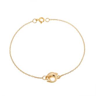 Βραχιόλι Senza Silver 925 Gold Plated, δελφίνι