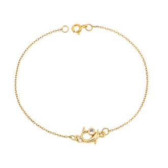 Βραχιόλι Senza Silver 925 Gold Plated, δελφίνι με ζιργκόν