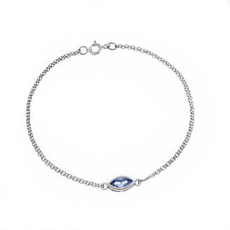 Βραχιόλι Senza Silver 925,, φύλλο με aquamarine ζιργκόν