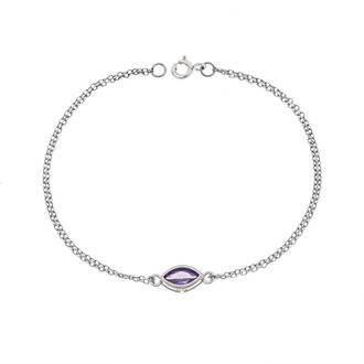 Βραχιόλι Senza Silver 925, φύλλο με μωβ ζιργκόν