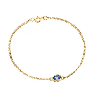 Βραχιόλι Senza Silver 925 Gold Plated, οβάλ με aquamarine ζιργκόν