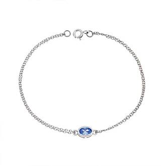 Βραχιόλι Senza Silver 925, οβάλ με aquamarine ζιργκόν