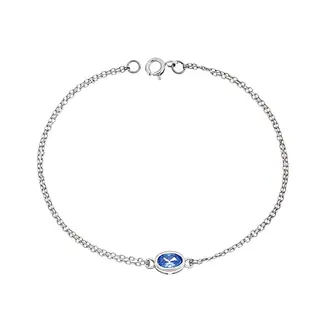 Βραχιόλι Senza Silver 925, οβάλ με aquamarine ζιργκόν