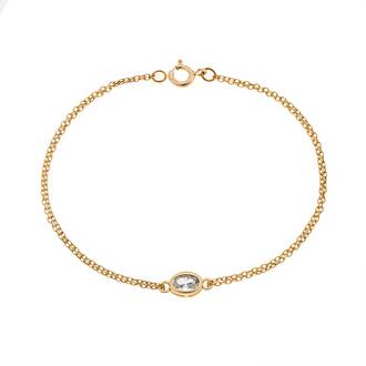 Βραχιόλι Senza Silver 925 Gold Plated, οβάλ με διάφανο ζιργκόν