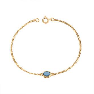 Βραχιόλι Senza Silver 925 Gold Plated, οβάλ με τυρκουάζ ζιργκόν