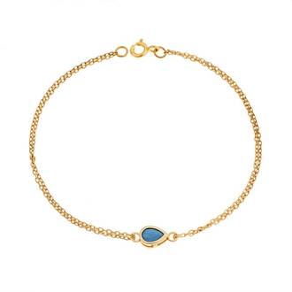 Βραχιόλι Senza Silver 925 Gold Plated, δάκρυ με τυρκουάζ ζιργκόν