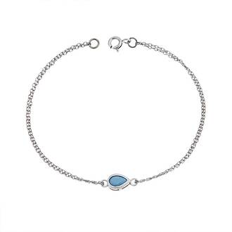 Βραχιόλι Senza Silver 925, δάκρυ με τυρκουάζ ζιργκόν