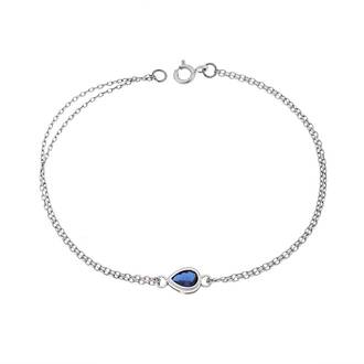 Βραχιόλι Senza Silver 925, δάκρυ με μπλε ζιργκόν