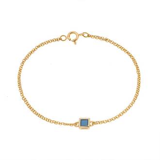 Βραχιόλι Senza Silver 925 Gold Plated, τετράγωνο με τυρκουάζ ζιργκόν