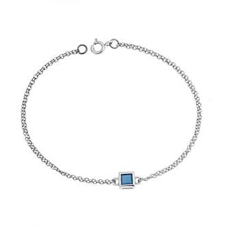 Βραχιόλι Senza Silver 925, τετράγωνο με τυρκουάζ ζιργκόν