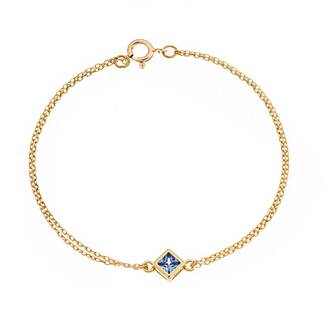 Βραχιόλι Senza Silver 925 Gold Plated, ρόμβος με aquamarine ζιργκόν