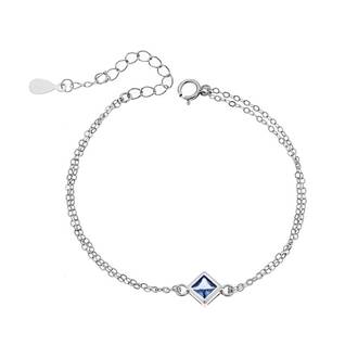 Βραχιόλι Senza Silver 925, ρόμβος με aquamarine ζιργκόν