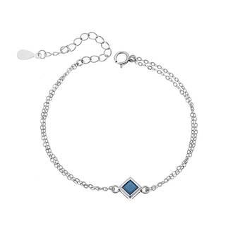 Βραχιόλι Senza Silver 925, ρόμβος με τυρκουάζ ζιργκόν