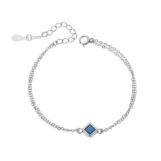Βραχιόλι Senza Silver 925, ρόμβος με τυρκουάζ ζιργκόν
