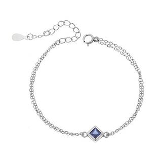 Βραχιόλι Senza Silver 925, ρόμβος με μωβ ζιργκόν