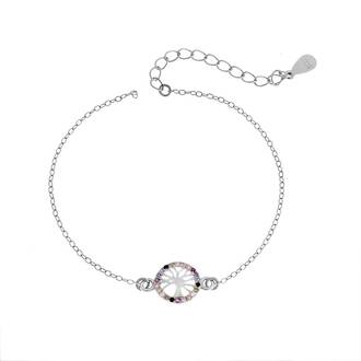 Βραχιόλι Senza Silver 925, δέντρο της ζωής με πολύχρωμα ζιργκόν