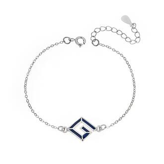 Βραχιόλι Senza Silver 925, μαίανδρος με μπλε σμάλτο