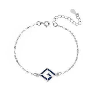 Βραχιόλι Senza Silver 925, μαίανδρος με μπλε σμάλτο