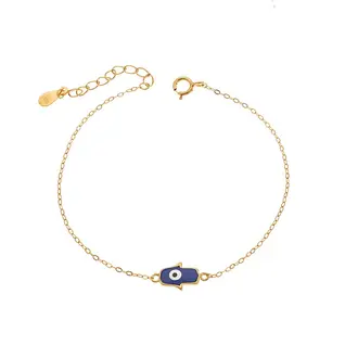 Βραχιόλι Senza Silver 925 Gold Plated, Ματάκι μέσα σε χεράκι με σμάλτο