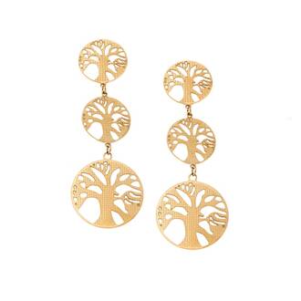 Σκουλαρίκια Γυναικεία SENZA Gold Plated Steel, Δέντρο της Ζωής