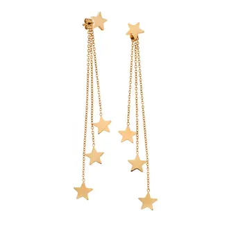 Σκουλαρίκια Γυναικεία SENZA Gold Plated Steel, Αστεράκια