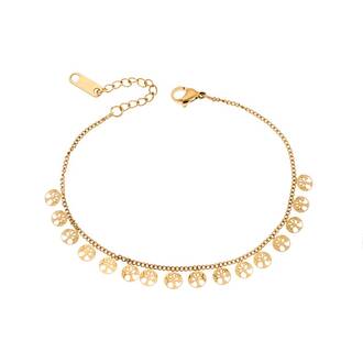 Βραχιόλι Senza Gold Plated Steel, αλυσιδωτό με κρεμαστά δέντρα Ζωής