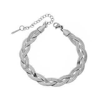 Βραχιόλι Senza Steel, πλεξούδα με τριπλή αλυσίδα