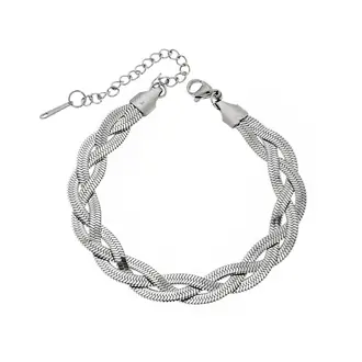 Βραχιόλι Senza Steel, πλεξούδα με τριπλή αλυσίδα