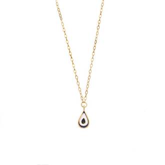 Κολιέ Senza Silver 925 Gold Plated, Ματάκι σχήμα σταγόνας με σμάλτο
