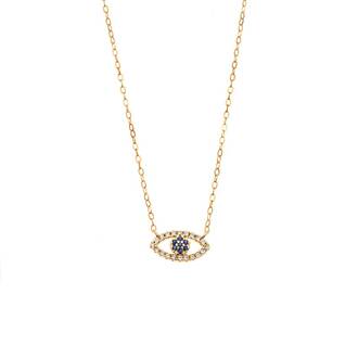 Κολιέ Senza Silver 925 Gold Plated, Ματάκι με ζιργκόν