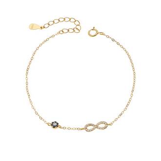 Βραχιόλι Senza Silver 925 Gold Plated, Μάτι-στόχος με άπειρο και λευκά ζιργκόν