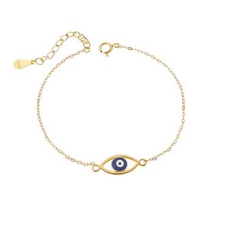 Βραχιόλι Senza Silver 925 Gold Plated, Μάτι με σμάλτο