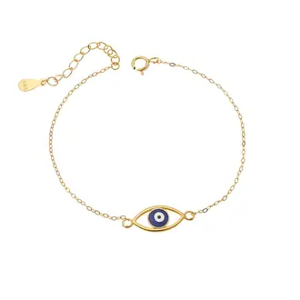 Βραχιόλι Senza Silver 925 Gold Plated, Μάτι με σμάλτο