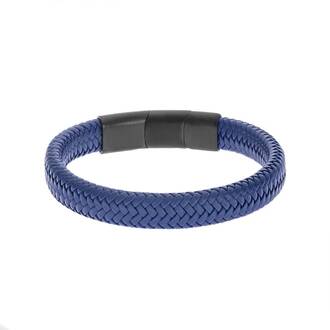 Βραχιόλι Senza Men&#039;s Stainless Steel - Blue Leather Strap