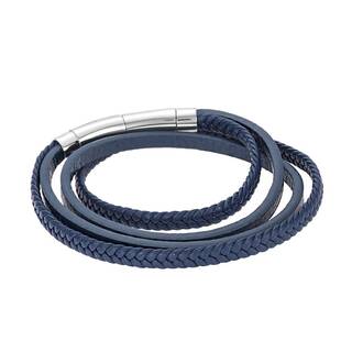 Βραχιόλι Senza Men&#039;s Steel Blue Leather Strap