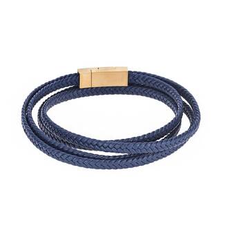 Βραχιόλι Senza Men&#039;s Steel Blue Leather Strap