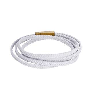 Βραχιόλι Senza Men&#039;s Steel White Leather Strap
