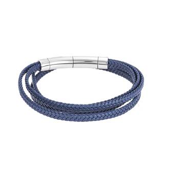 Βραχιόλι Senza Men&#039;s Steel Blue Leather Strap