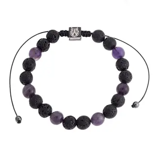 Βραχιόλι Senza Men&#039;s Lava &amp; Amethyst