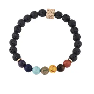 Βραχιόλι Senza Men&#039;s Multicolor With Black Lava