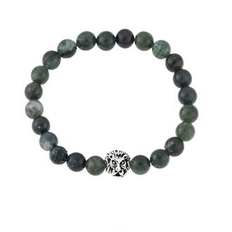 Βραχιόλι Senza Men&#039;s Green Agate Stones