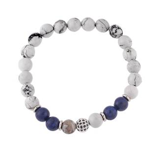 Βραχιόλι Senza Men&#039;s American Howlite &amp; Lapis Lazuli Stones