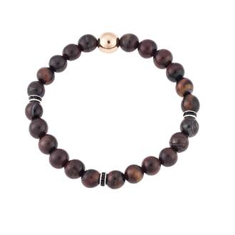 Βραχιόλι Senza Men&#039;s with Red Tiger Eye Stones