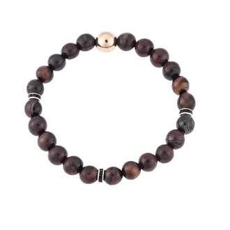 Βραχιόλι Senza Men&#039;s with Red Tiger Eye Stones