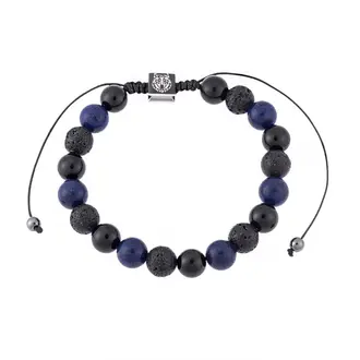 Βραχιόλι Senza Men&#039;s Lapis Lazuli &amp; Onyx with Cord