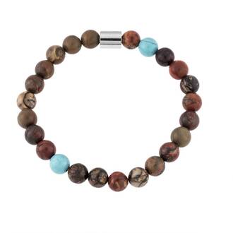Βραχιόλι Senza Men&#039;s Picasso Jasper Stones - Turquoise