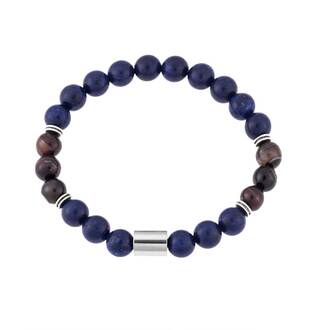 Βραχιόλι Senza Men&#039;s Lapis Lazuli &amp; Red Tiger Eye Stones