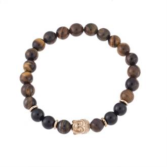 Βραχιόλι Senza Men&#039;s Onyx &amp; Tiger Eye Stones