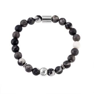 Βραχιόλι Senza Men&#039;s Steel Black &amp; White Bracelet