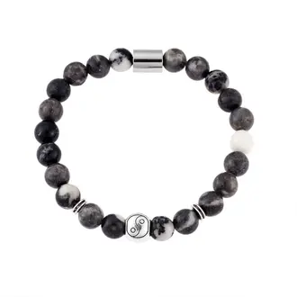 Βραχιόλι Senza Men&#039;s Steel Black &amp; White Bracelet